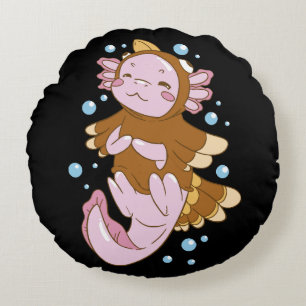 Turkey Disguise Axolotl Fun Round Pillow