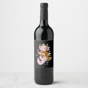 Turkey Disguise Axolotl Fun Wine Label