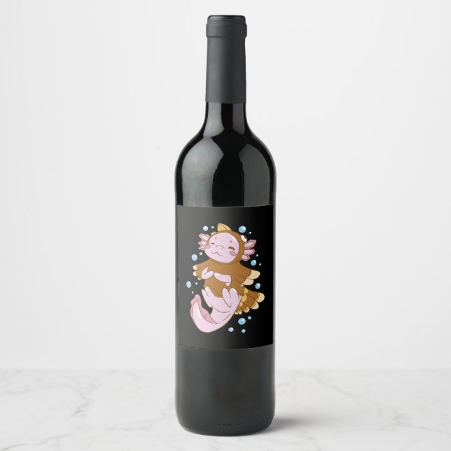 Turkey Disguise Axolotl Fun Wine Label (Front)