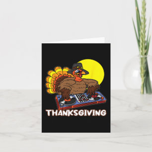 Turkey DJ Thanksgiving Day Cool Fall Dance Music D Card