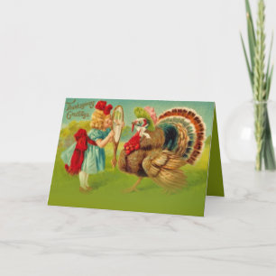 Turkey dressed up holiday card