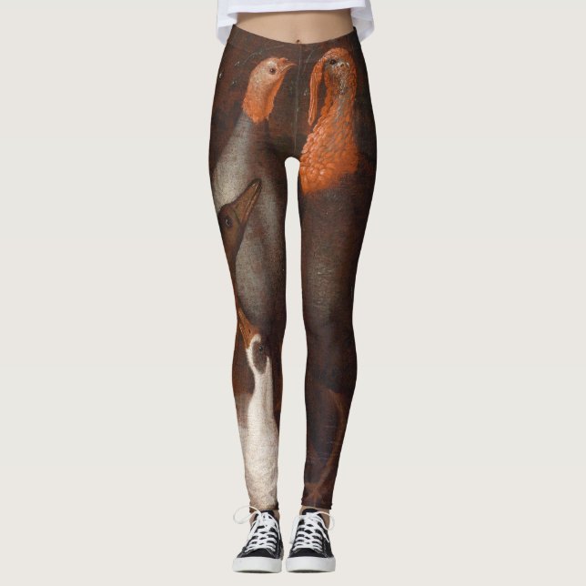 Turkey Ducks Pigeon Thanksgiving Leggings (Front)