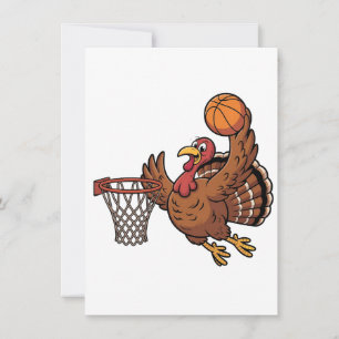 Turkey Dunking Basketball Sport Thanksgiving lover Card