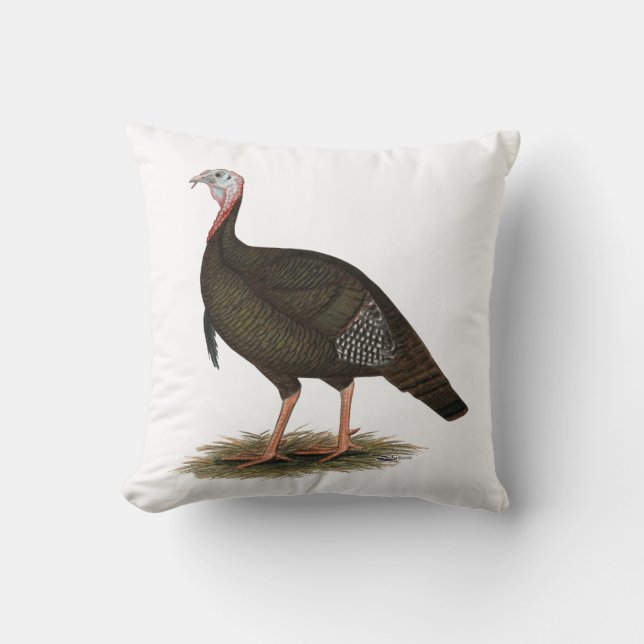 Turkey:  Eastern Wild Tom Throw Pillow (Front)