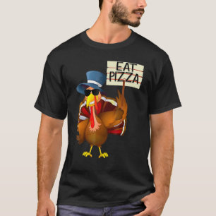 Turkey Eat Pizza Adult Vegan Kids  Thanksgiving 10 T-Shirt