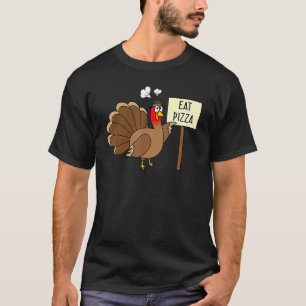 Turkey Eat Pizza Adult Vegan Kids Thanksgiving 2 T-Shirt