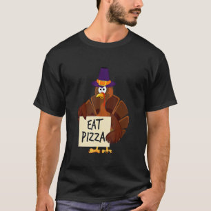 Turkey Eat Pizza Adult Vegan Kids Thanksgiving 2 T-Shirt