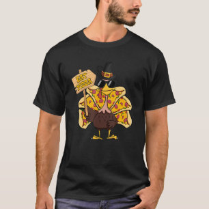 Turkey Eat Pizza Adult Vegan Kids Thanksgiving 8 T-Shirt
