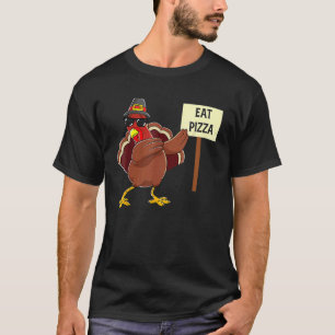 Turkey Eat Pizza Adult Vegan Kids Thanksgiving 9 T-Shirt