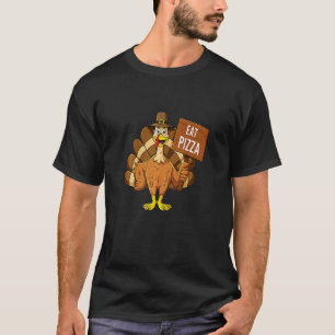 Turkey Eat Pizza Adult Vegan Kids Thanksgiving T-Shirt