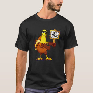 Turkey Eat Pizza Adult Vegan Kids Thanksgiving T-Shirt