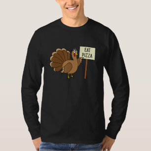 Turkey Eat Pizza Adult Vegan Kids Thanksgiving T-Shirt