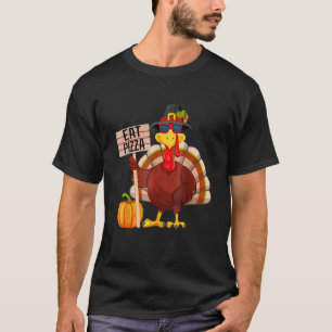 Turkey Eat Pizza Vegan Kids  Thanksgiving Women Me T-Shirt