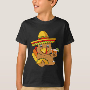Turkey Eating Taco Thanksgiving Day Mexican Food F T-Shirt