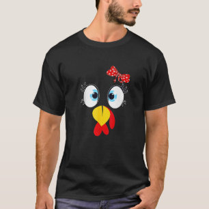 Turkey Face Eyelashes Leopard Glasses Thanksgivin T-Shirt