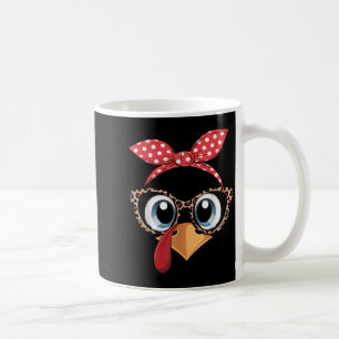 Turkey Face Leopard Headband Thanksgiving Pilgrim Coffee Mug