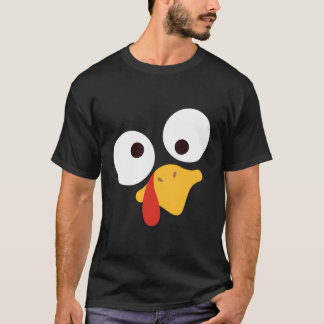 Turkey Face Pilgrim Costume Funny Thanksgiving Gif T-Shirt
