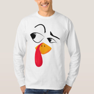 Turkey Face Pilgrim Funny Thanksgiving Costume T-Shirt