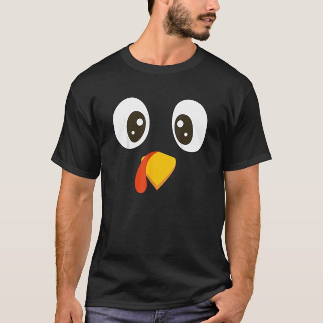 Turkey Face Pilgrim Thanksgiving Costume T-Shirt (Front)