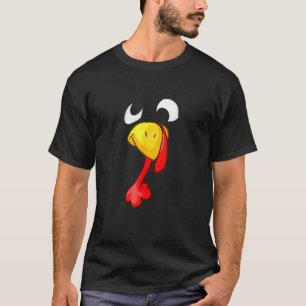 Turkey Face Tee Thanksgiving Turkey Day Costume Go