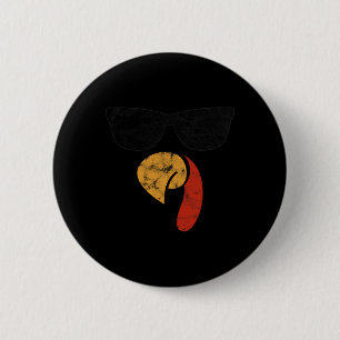 Turkey Face Thanksgiving Day Piligrim Gifts Trot L 2 Inch Round Button