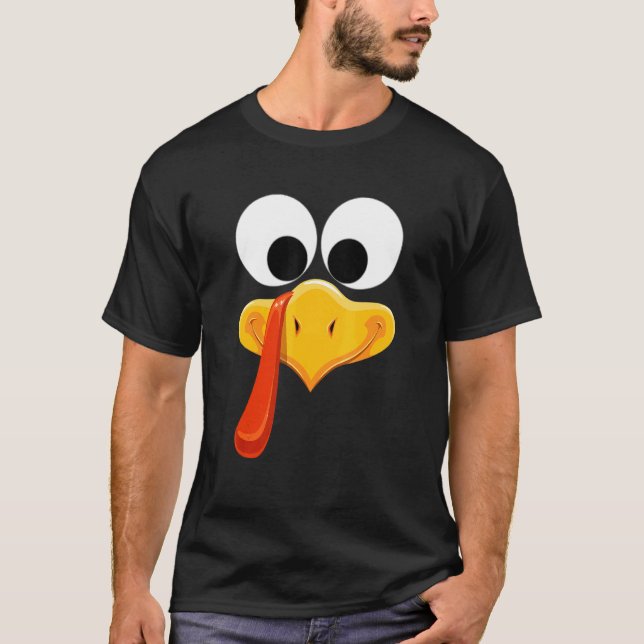 Turkey Face  Thanksgiving Family Outfits Matching  T-Shirt (Front)