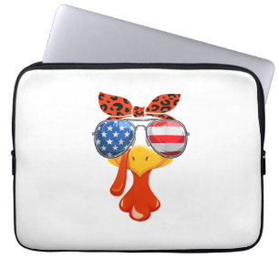 Turkey Face Thanksgiving Women Girls Flag Sunglass Laptop Sleeve
