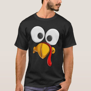 Turkey Face  Toddler Boys Kids Girls Thanksgiving  T-Shirt