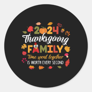 Turkey Family Thanksgiving Team Squad Matching Classic Round Sticker