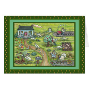 TURKEY FARM, COUNTRY THANKSGIVING GREETING CARD V