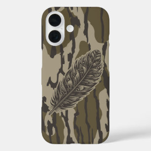 Turkey Feather Bottom Lands Camo Forest iPhone 16 Case