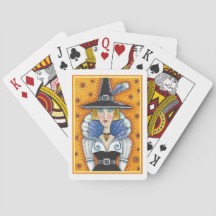 TURKEY FEATHER WITCH, A SALEM THANKSGIVING, FOLK PLAYING CARDS