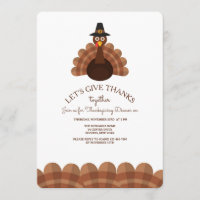 Turkey Feathers Border Invitation