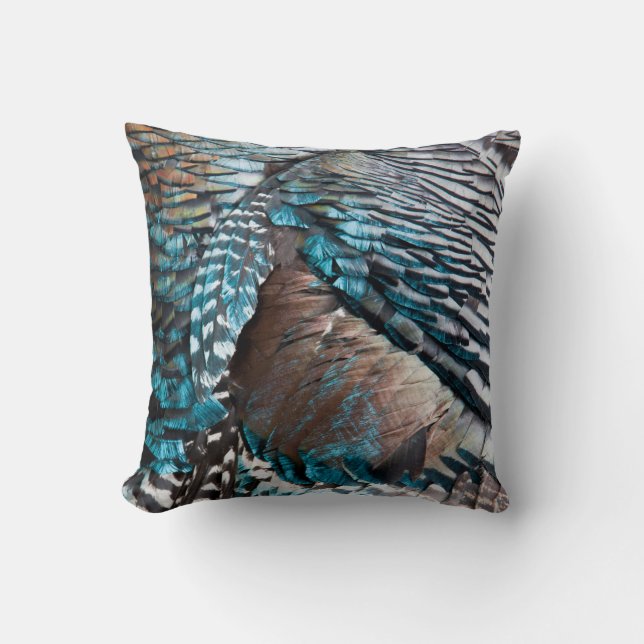 Turkey feathers throw pillow (Front)