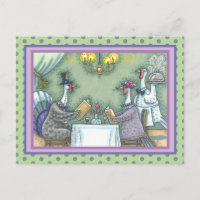 TURKEY FINE DINING, THANKSGIVING BIRD HUMOR