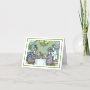 TURKEY FINE DINING THANKSGIVING GREETING CARD Blnk