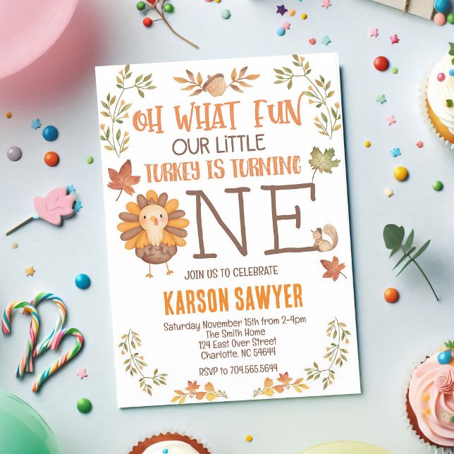Turkey First Birthday Thanksgiving Invite (Creator Uploaded)
