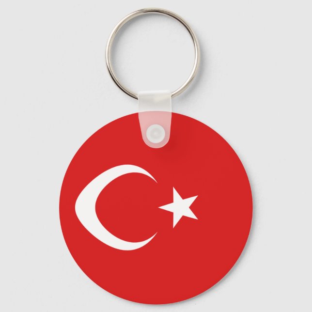 Turkey Fisheye Flag Keychain (Front)