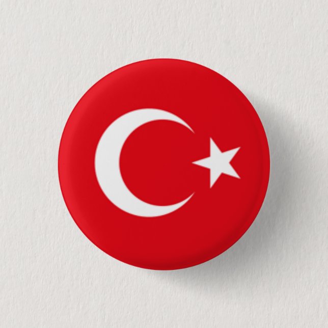 Turkey Flag 1 Inch Round Button (Front)