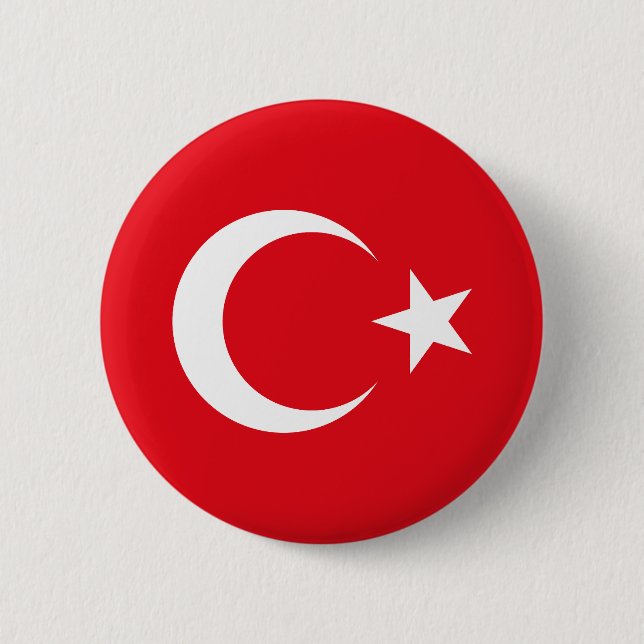 Turkey Flag 2 Inch Round Button (Front)