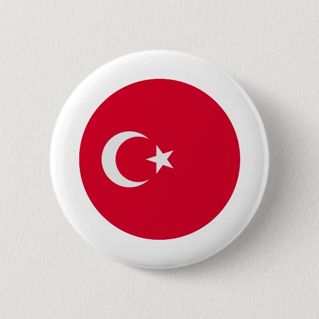 Turkey Flag 2 Inch Round Button (Front)