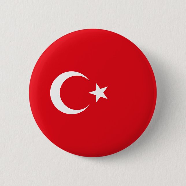 Turkey Flag 2 Inch Round Button (Front)