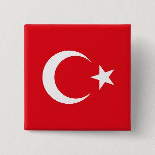 Turkey Flag 2 Inch Square Button