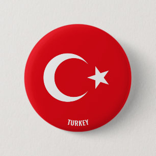 Turkey Flag Charming Patriotic 2 Inch Round Button