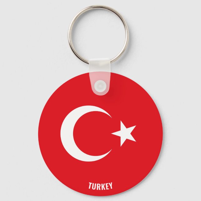 Turkey Flag Charming Patriotic Keychain (Front)