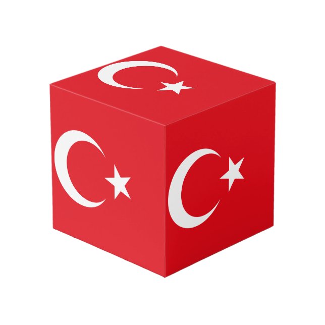 Turkey flag cube (Front Angled)