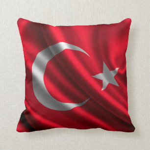 Turkey Flag Fabric Throw Pillow