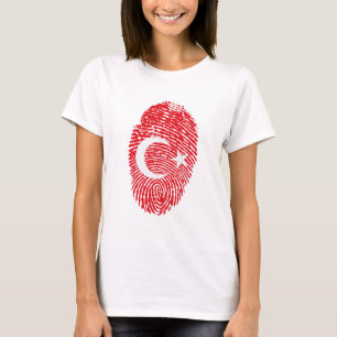 Turkey Flag Fingerprint Country Pride Identity T-Shirt