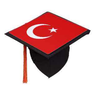 Turkey flag graduation cap topper
