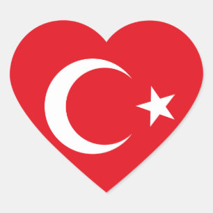 Turkey Flag Heart Sticker